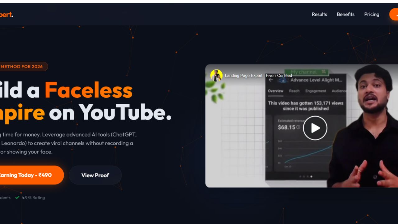 U Tube Expert Landing Page